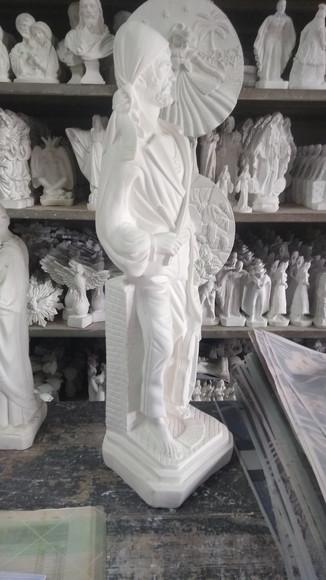 Imagem Cigano do Violino Escultura em Gesso Cru com Grande