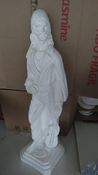 Imagem Cigano do Violino Escultura em Gesso Cru com Grande