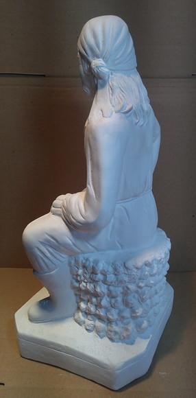 Imagem Cigano Mura Escultura Cigano Pablo Sentado Gesso Cru