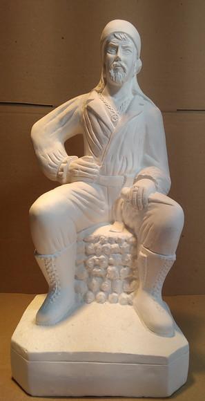 Imagem Cigano Mura Escultura Cigano Pablo Sentado Gesso Cru