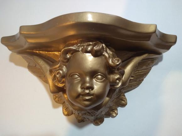 Imagem Console com Anjo Escultura Suporte P/colocar N Parede