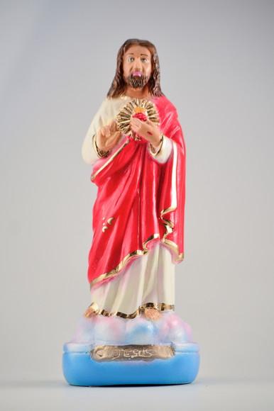 Imagem Coração de Jesus em Pé Escultura em Gesso Cheio