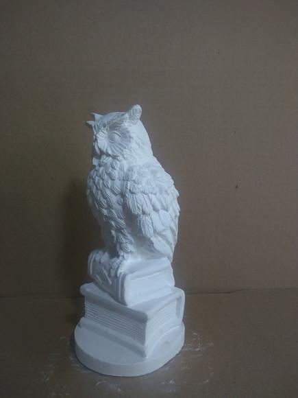 Imagem Coruja da Sabedoria em Gesso Cru para Pintar