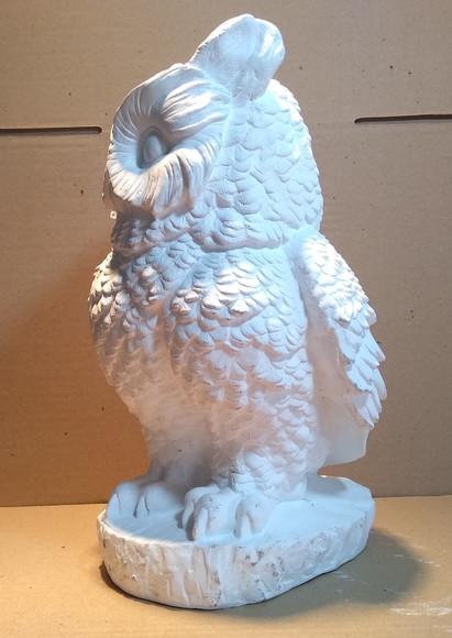 Imagem Coruja Redonda Escultura em Gesso Cru para Pintar