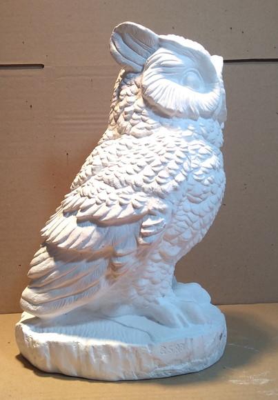 Imagem Coruja Redonda Escultura em Gesso Cru para Pintar