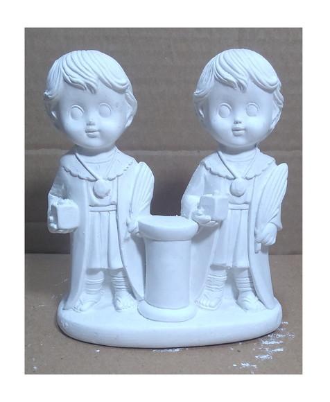 Imagem Cosme e Damião Escultura Cosme Damião Baby Gesso Cru
