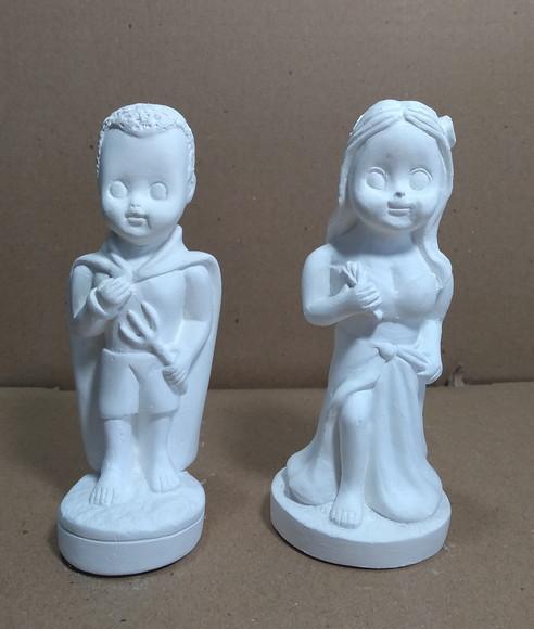 Imagem Exu Baby + Pomba Gira Baby Escultura Casal Crianças