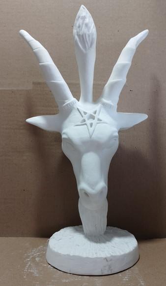 Imagem Exu Belzebu Cabeça Baphomet Bafomé Escultura Nova