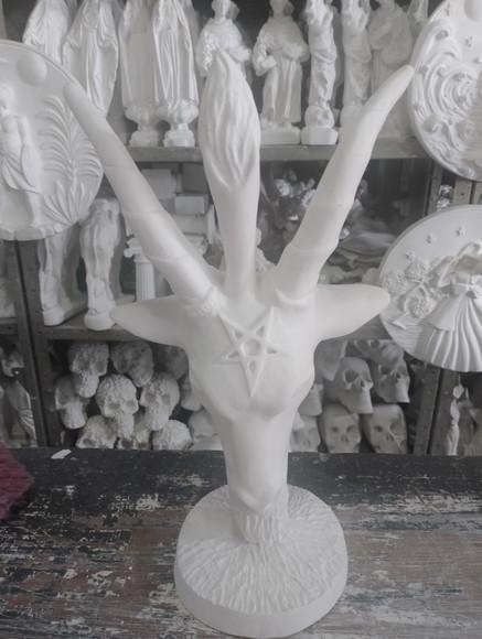 Imagem Exu Belzebu Cabeça Baphomet Bafomé Escultura Nova