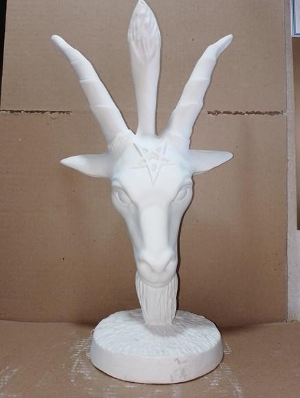 Imagem Exu Belzebu Cabeça Baphomet Bafomé Escultura Nova