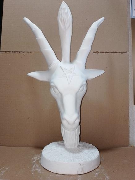 Imagem Exu Belzebu Cabeça Baphomet Bafomé Escultura Nova