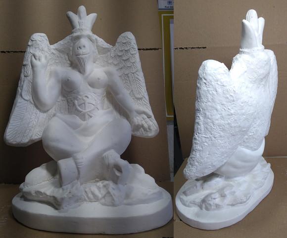 Imagem Exu Belzebu Escultura Bafomé Escultura Gesso Baphomet