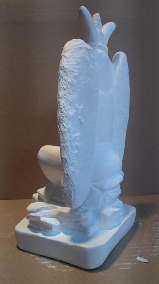 Imagem Exu Belzebu Escultura Bafomé Baphomet Gesso Cru Nova