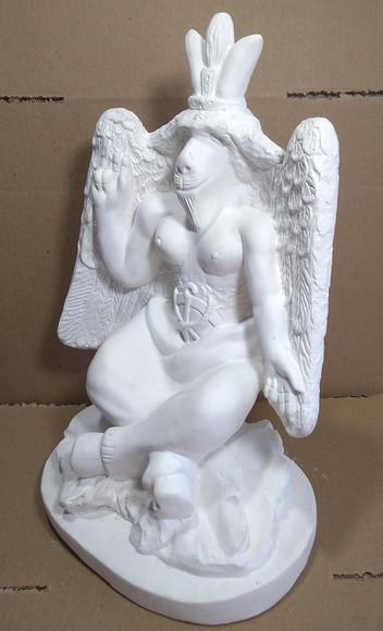 Imagem Exu Belzebu Escultura Bafomé Escultura Gesso Baphomet