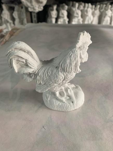 Imagem Galo Caipira Pequeno em Gesso Cru para Pintar