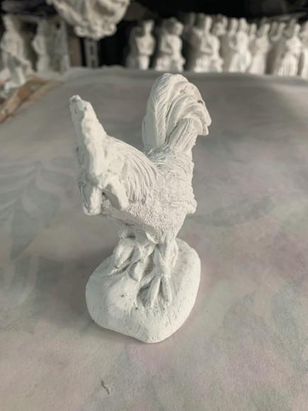 Imagem Galo Caipira Pequeno em Gesso Cru para Pintar