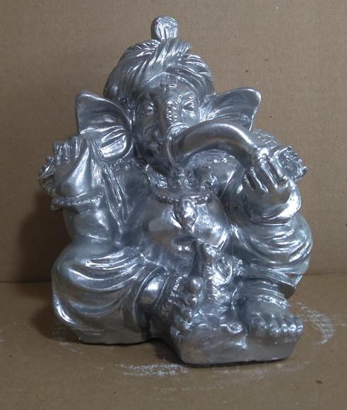Imagem Ganesha Escultura da Ganesha da Fortuna Hindu Prata