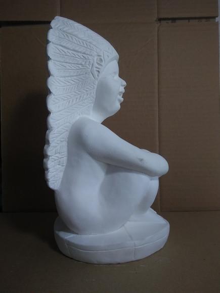 Imagem Índio Uere Escultura Caboclo Uere em Gesso Cru