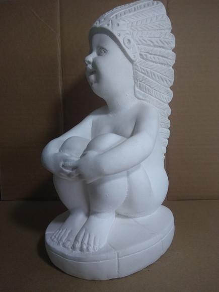 Imagem Índio Uere Escultura Caboclo Uere em Gesso Cru