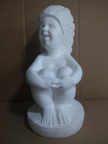 Imagem Índio Uere Escultura Caboclo Uere em Gesso Cru