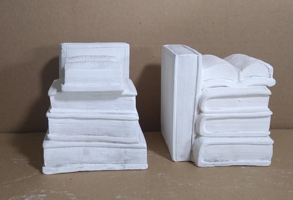 Imagem Livro Escultura p/ Colocar Livros no Meio Gesso o Par