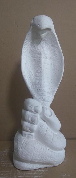 Imagem Mão Segurando Cobra Naja Escultura para Pintar 20cm