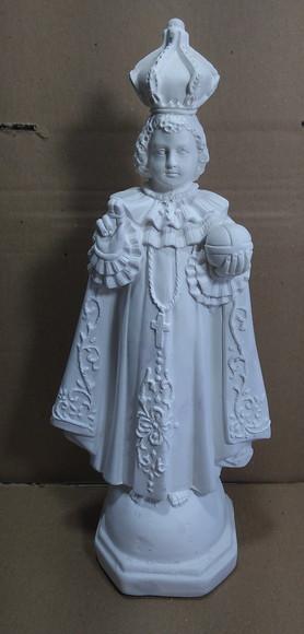 Imagem Menino Jesus de Praga Escultura em Gesso Cru