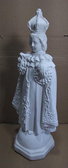 Imagem Menino Jesus de Praga Escultura em Gesso Cru
