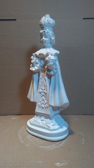 Imagem Menino Jesus de Praga Escultura em Gesso Cru