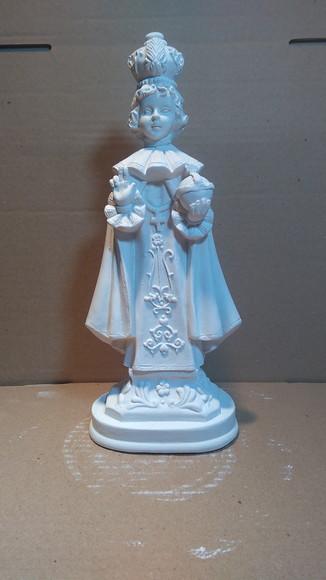 Imagem Menino Jesus de Praga Escultura em Gesso Cru