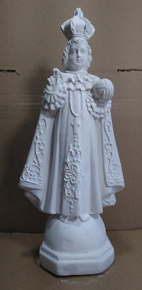 Imagem Menino Jesus de Praga Escultura em Gesso Cru