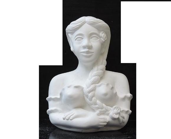 Imagem Namoradeira com 1 Trança para Pintar Gesso Cru