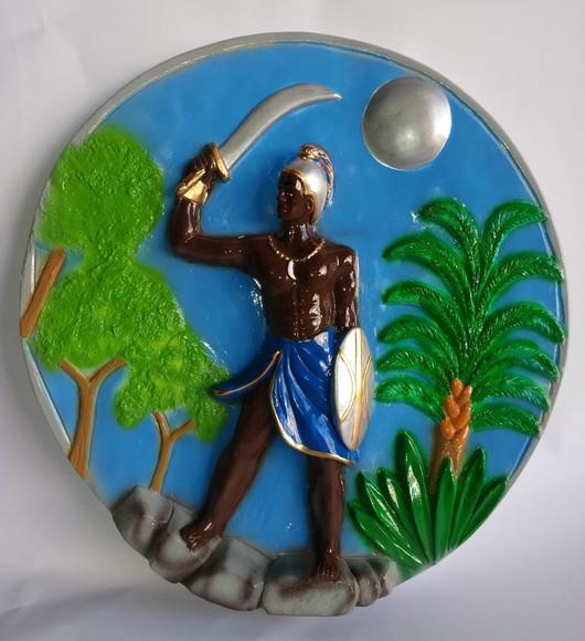 Imagem Ogum Orixás em Mandala Escultura Ogum Placa de Parede