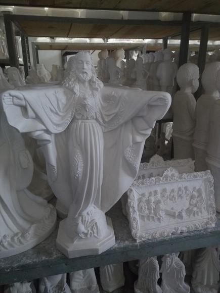Imagem Oxalá Escultura Cristo de Braços Abertos Grande 60cm