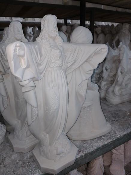 Imagem Oxalá Escultura Cristo de Braços Abertos Grande 60cm