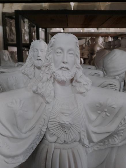Imagem Oxalá Escultura Cristo de Braços Abertos Grande 60cm