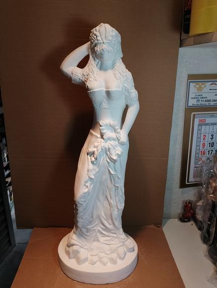 Imagem Oxum Escultura Oxum Orixá Candomblé em Gesso Cru 60cm
