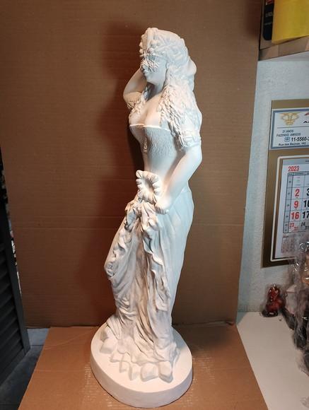 Imagem Oxum Escultura Oxum Orixá Candomblé em Gesso Cru 60cm