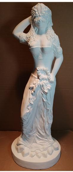 Imagem Oxum Escultura Oxum Orixá Candomblé em Gesso Cru 60cm