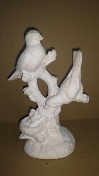 Imagem Pássaro Rouxinol Escultura em Gesso Cru para Pintar