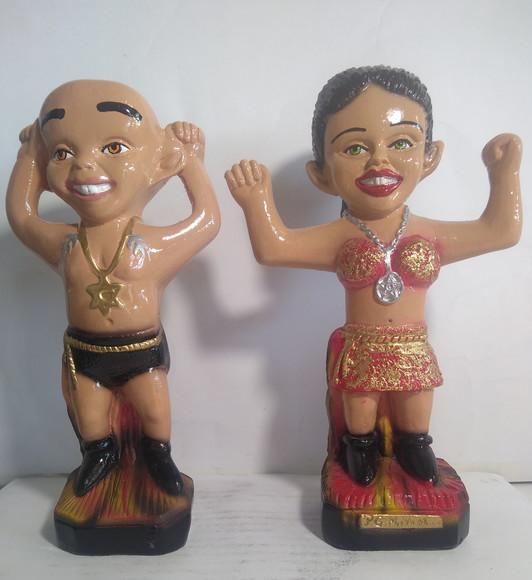 Imagem Pomba Gira Mirim + Exu Brasinha Casal Exu Pomba Gira