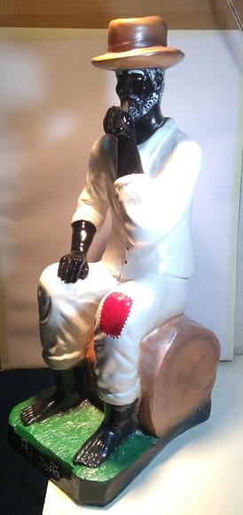 Imagem Preto Velho Pai João Escultura Grande com Chapéu 65cm