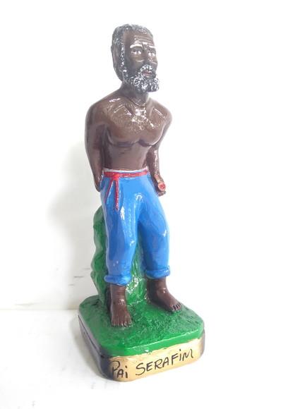 Imagem Preto Velho Pai Serafim Escultura Baiano Serafim