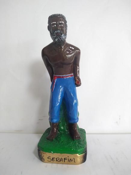 Imagem Preto Velho Pai Serafim Escultura Baiano Serafim