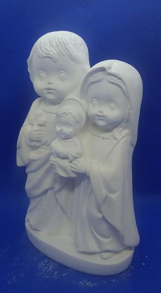 Imagem Sagrada Família Baby Escultura em Gesso Cru Baby