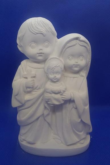 Imagem Sagrada Família Baby Escultura em Gesso Cru Baby