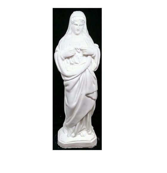 Imagem Sagrado Coração de Maria em Gesso para Pintar