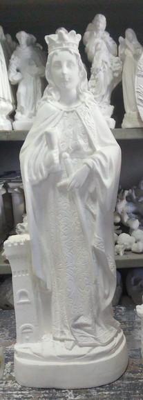 Imagem Santa Barbara Escultura Modelo Novo em Gesso Cru 40cm