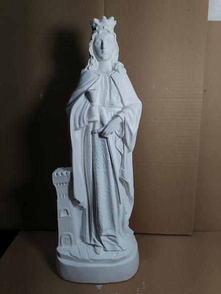 Imagem Santa Barbara Escultura Modelo Novo em Gesso Cru 40cm