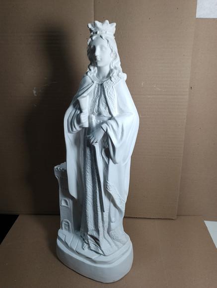 Imagem Santa Barbara Escultura Modelo Novo em Gesso Cru 40cm